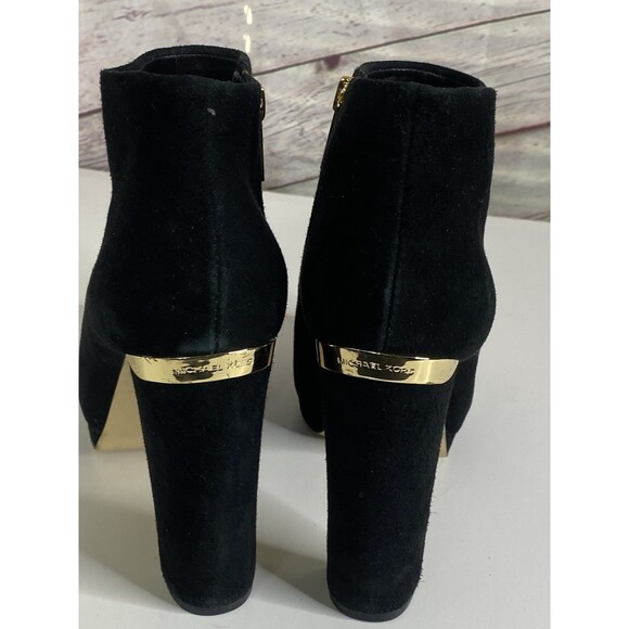 Michael Kors Women's Haven Boots Block Heel Platform Black Suede Size 9 M - Picture 5 of 10
